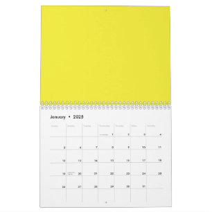 Ontwerp met een gele achtergrond en zwarte rand kalender