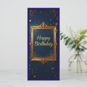 Ontwerp met een gouden lijst op een marineblauwe k (Staand voorkant)