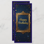 Ontwerp met een gouden lijst op een marineblauwe k (Voorkant / Achterkant)