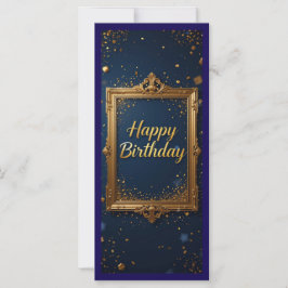 Ontwerp met een gouden lijst op een marineblauwe k