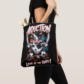 Ontwerp met een Koe karakter Tote Bag (Dichtbij)