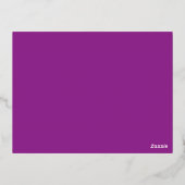 Ontwerp met een verbluffende Paarse achtergrond en Folie Feestdagen Briefkaart (Achterkant)