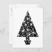 Ontwerp met een zwarte en witte kerstboom. feestdagenkaart (Voorkant / Achterkant)