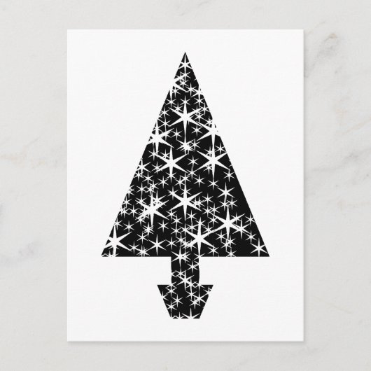 Ontwerp met een zwarte en witte kerstboom. feestdagenkaart (Voorkant)