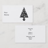 Ontwerp met een zwarte en witte kerstboom. visitekaartje (Voorkant / Achterkant)