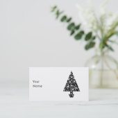 Ontwerp met een zwarte en witte kerstboom. visitekaartje (Staand voorkant)