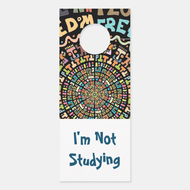 Ontwerp met gekleurde letters deurhanger (Achterkant)