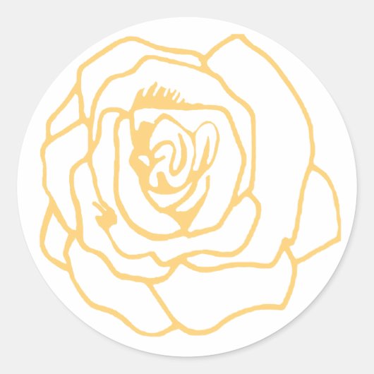 Ontwerp met gele rozen ronde sticker (Voorkant)