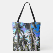 Ontwerp met geposteriseerde kleurenpalmbomen tote bag (Achterkant)