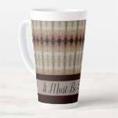 Ontwerp met grijs decoratieve patroon latte mok (Linkerhoek)