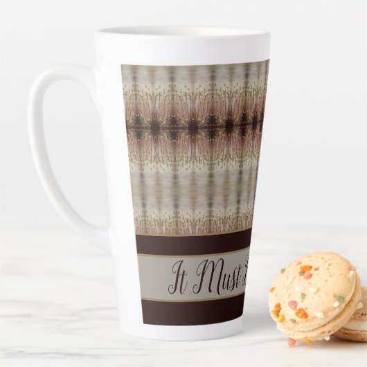 Ontwerp met grijs decoratieve patroon latte mok (In situ)