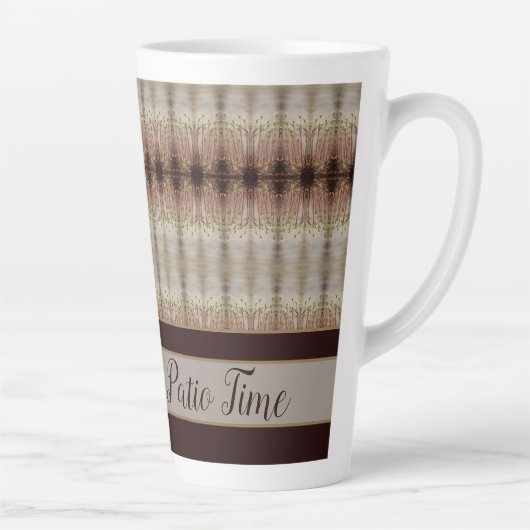 Ontwerp met grijs decoratieve patroon latte mok (Rechts)