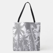 Ontwerp met grijze en witte palmbomen tote bag (Voorkant)