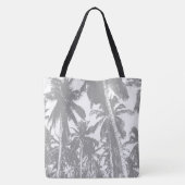 Ontwerp met grijze en witte palmbomen tote bag (Achterkant)