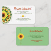 Ontwerp met grote zonnebloemotoren, ideaal voor visitekaartje (Voorkant / Achterkant)