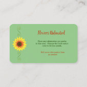 Ontwerp met grote zonnebloemotoren, ideaal voor visitekaartje (Achterkant)