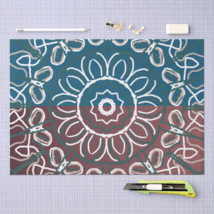 Ontwerp met halve Trendy Blue Mauve Lace Tissuepapier