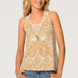 Ontwerp met kant en Ketting Tanktop