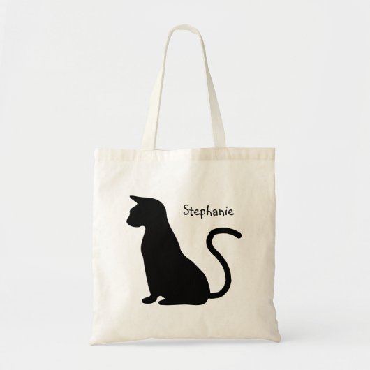 Ontwerp met kat silhouet tote bag (Voorkant)