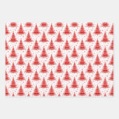 Ontwerp met kerstboomblauw rood groen patroon inpakpapier vel (Voorkant 2)