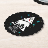 Ontwerp met kerstboomstructuur met een donkere kle kartonnen onderzetters (Gekanteld)