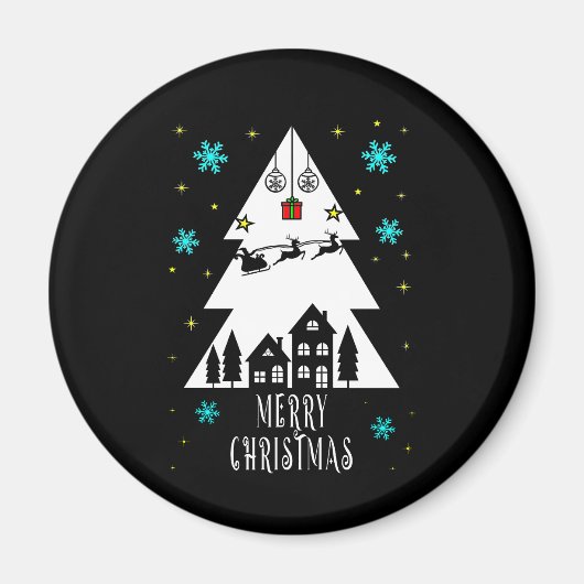 Ontwerp met kerstboomstructuur met een donkere kle magneet (Voorkant)