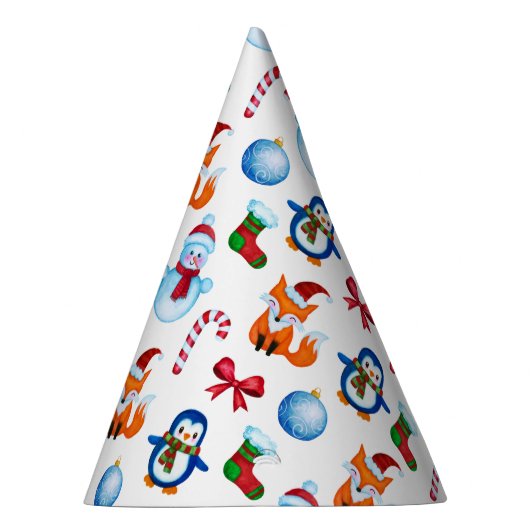 Ontwerp met kerstillustratie voor Waterverf van de Feesthoedjes (Rechts)