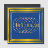 Ontwerp met kerstlampjes blauw met Gold (Voorkant / Achterkant)