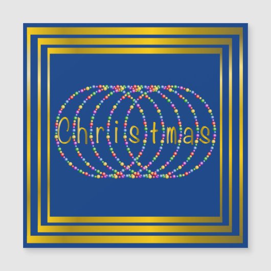 Ontwerp met kerstlampjes blauw met Gold (Voorkant)