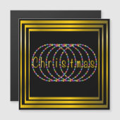 Ontwerp met kerstlampjes op zwart met Gold (Voorkant / Achterkant)