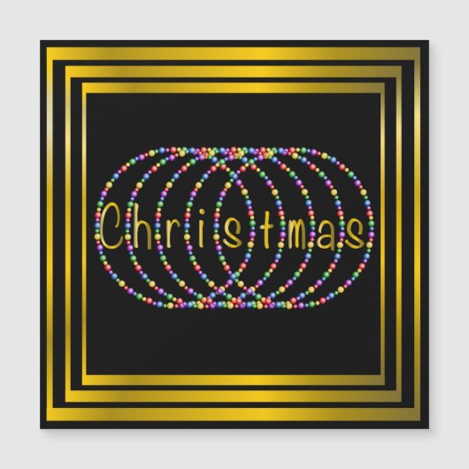 Ontwerp met kerstlampjes op zwart met Gold (Voorkant)