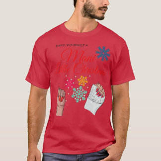 Ontwerp met kerstnagels t-shirt