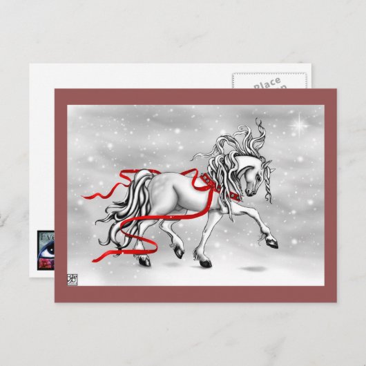 Ontwerp met kerstsnufjes feestdagenkaart (Voorkant / Achterkant)