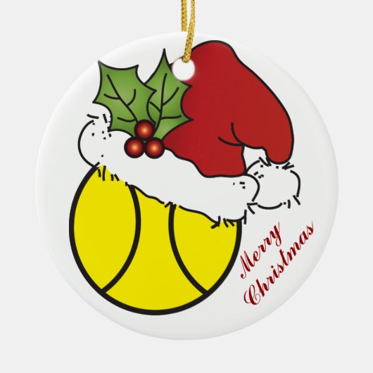 Ontwerp met kersttennis keramisch ornament (Voorkant)