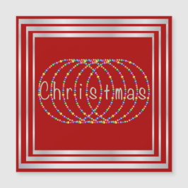 Ontwerp met kerstverlichting op rood met zilver