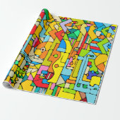 Ontwerp met kleurenblokken cadeaupapier (Uitgerold)