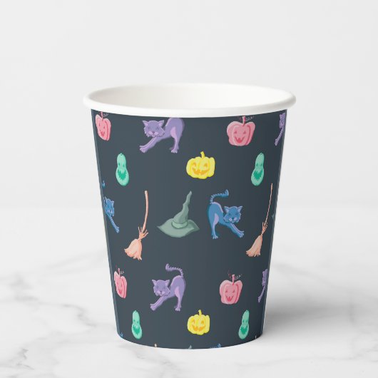 Ontwerp met leuke Halloween karakters Papieren Bekers (Achterkant)