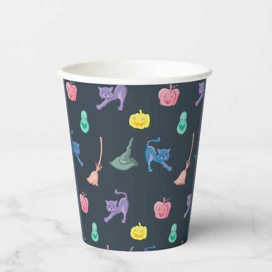 Ontwerp met leuke Halloween karakters Papieren Bekers (Voorkant)