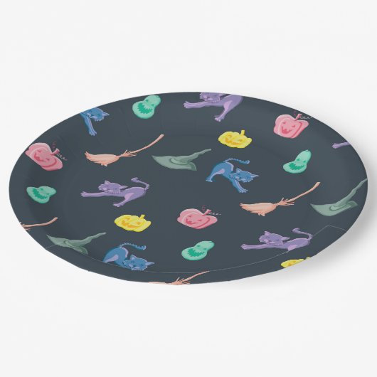 Ontwerp met leuke personages Halloween party Papieren Bordje (Gekanteld)