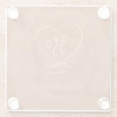 Ontwerp met liefdesbrief (cinnamon) glazen onderzetter (Achterkant)