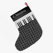 Ontwerp met muzikaal toetsenbord Grote kerstinslag Grote Kerstsok (Achterkant (Hangend))