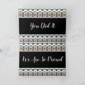 Ontwerp met patroon op zwart feestdagen kaart (Binnen)