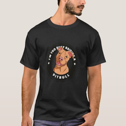 Ontwerp met pitbullhond en citaat t-shirt (Voorkant)