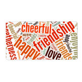 Ontwerp met positieve woorden etiket (Voorkant)