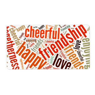 Ontwerp met positieve woorden etiket