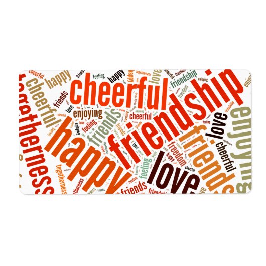 Ontwerp met positieve woorden etiket (Voorkant)