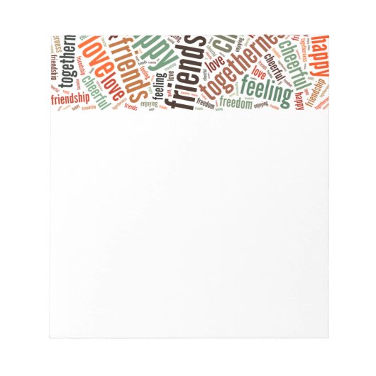 Ontwerp met positieve woorden notitieblok (Voorkant)