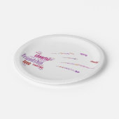 Ontwerp met positieve woorden papieren bordje (Gekanteld)