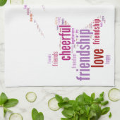 Ontwerp met positieve woorden theedoek (Gevouwen)