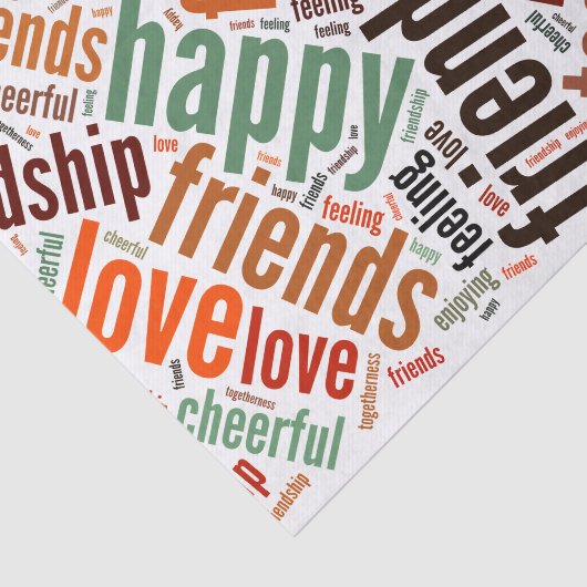 Ontwerp met positieve woorden tissuepapier (Detail)